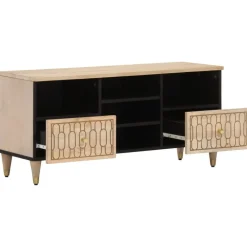 Outlet vidaXL Tv-bänk 100x33x46 cm massivt mangoträ Naturfärg