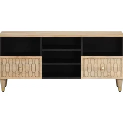 Outlet vidaXL Tv-bänk 100x33x46 cm massivt mangoträ Naturfärg