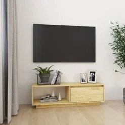 vidaXL Tv-bänk 110x30x33,5 cm massiv furu