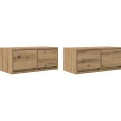 Best vidaXL TV-bänkar 2 st hantverksmässig ek 60x31x25,5 cm konstruerat trä artisan ek