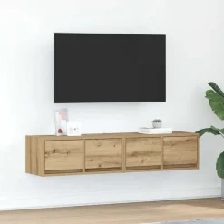 Best vidaXL TV-bänkar 2 st hantverksmässig ek 60x31x25,5 cm konstruerat trä artisan ek