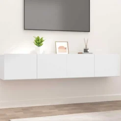 vidaXL Tv-bänkar 2 st vit 80x30x30 cm konstruerat trä