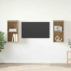 vidaXL TV-bänkset 2 pcs Artisan Ek 37 x 37 x 72 cm Konstruerat trä