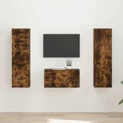 vidaXL TV-bänkset 5 pcs Rökt ek Konstruerat trä