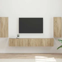 vidaXL TV-bänkset 4 pcs Sonoma-ek Konstruerat trä