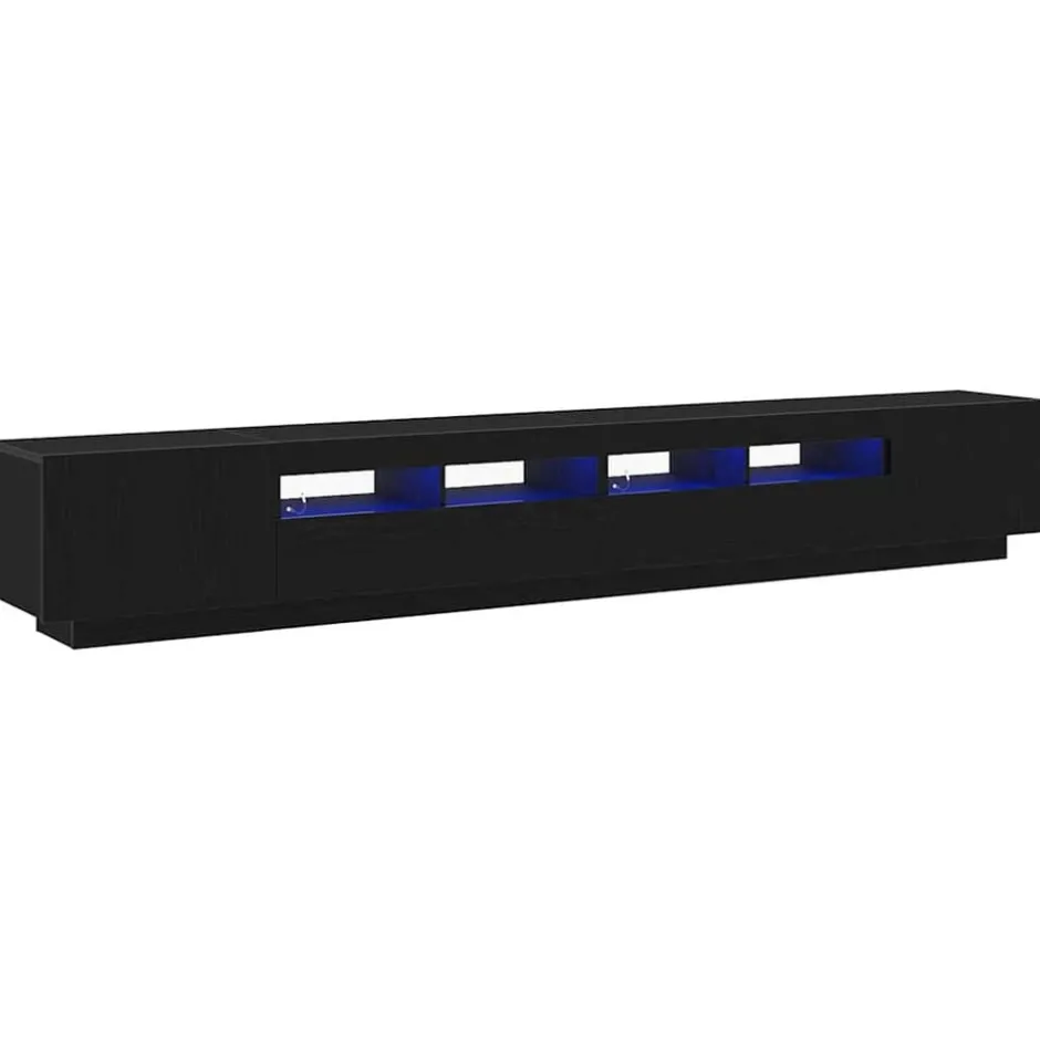 Best vidaXL TV-bänkset 3 pcs Svart 260 x 35 x 40 cm Konstruerat trä Svart ek