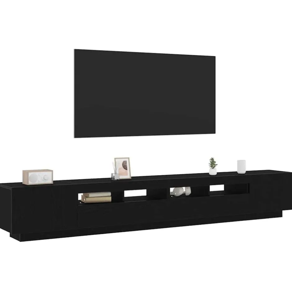 Best vidaXL TV-bänkset 3 pcs Svart 260 x 35 x 40 cm Konstruerat trä Svart ek