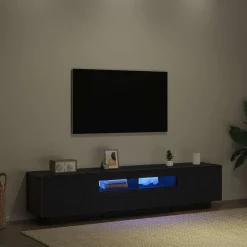 Best vidaXL TV-bänkset 2 pcs Svart 180 x 35 x 40 cm Konstruerat trä Svart ek