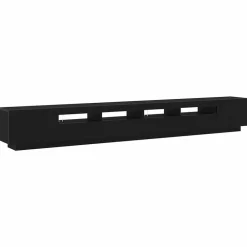 vidaXL TV-bänkset 3 pcs Svart 300 x 35 x 40 cm Konstruerat trä Svart ek