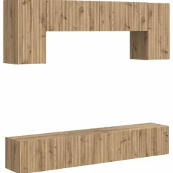 Sale vidaXL TV-bänkset Väggmonterad 5 pcs Sonoma-ek Konstruerat trä Sonoma ek