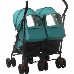 Best vidaXL Tvillingvagn stål Grön