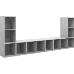 vidaXL TV-skåp 4 delar betonggrå 107x35x37 cm konstruerat trä
