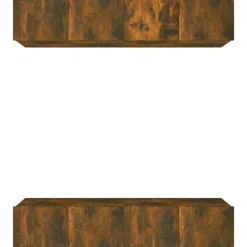 Outlet vidaXL Tv-skåp 4 delar 80x30x30 cm konstruerat trä Rökfärgad ek