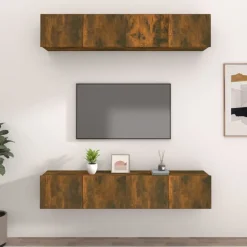 Outlet vidaXL Tv-skåp 4 delar 80x30x30 cm konstruerat trä Rökfärgad ek
