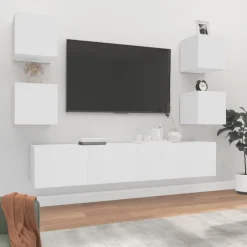 Online vidaXL Tv-skåp 6 delar konstruerat trä Vit