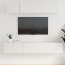 Clearance vidaXL Tv-skåp 5 delar konstruerat trä Vit