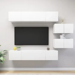 Online vidaXL Tv-skåp 6 delar konstruerat trä Vit