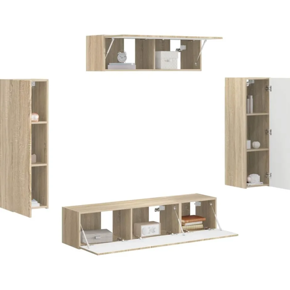 vidaXL TV-skåp 5 pcs Sonoma-ek Sonoma ek