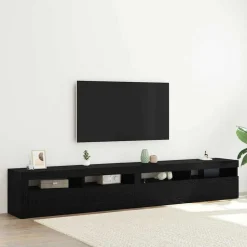 vidaXL TV-skåp 2 pcs Svart Ek 240 x 35 x 40 cm Konstruerat trä