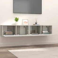 Best vidaXL TV-skåp 2 st 80x30x30 cm konstruerat trä Betonggrå