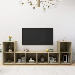 vidaXL TV-skåp 4 st sonoma-ek 72x35x36,5 cm konstruerat trä