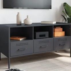 vidaXL TV-skåp antracit 100,5x39x50,5 cm stål