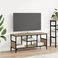 vidaXL TV-skåp Artisan Ek 100 x 35 x 45 cm Konstruerat trä och järn