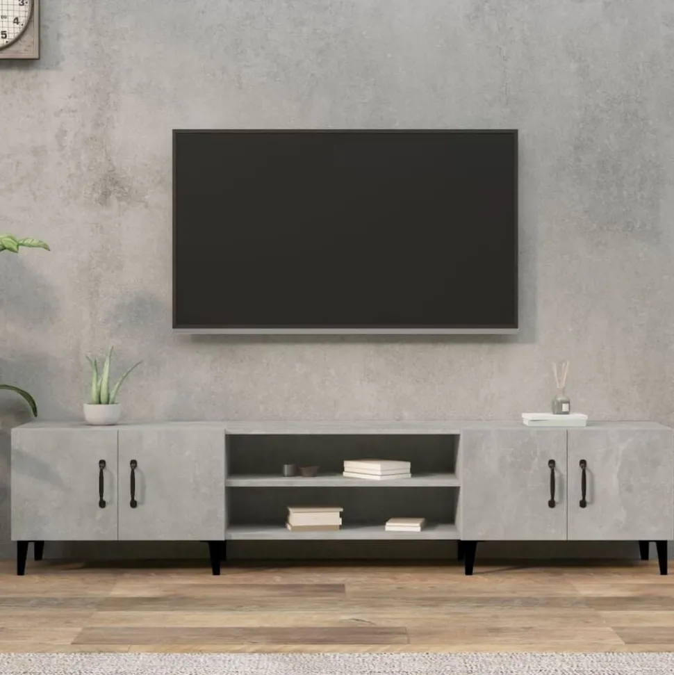 vidaXL TV-skåp betonggrå 180x31,5x40 cm konstruerat trä