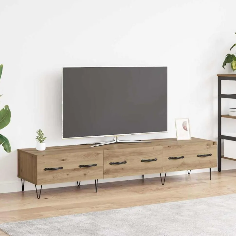 vidaXL TV-skåp med låda artisan ek 150 x 36 x 30 cm Konstruerat trä