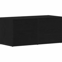 vidaXL TV-skåp med låda Svart Ek 80 x 34 x 36 cm Konstruerat trä
