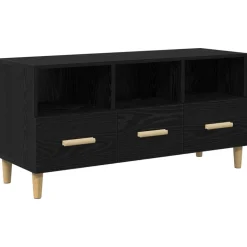 vidaXL TV-skåp med låda Svart Ek 102 x 36 x 50 cm Konstruerat trä