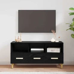 vidaXL TV-skåp med låda Svart Ek 102 x 36 x 50 cm Konstruerat trä