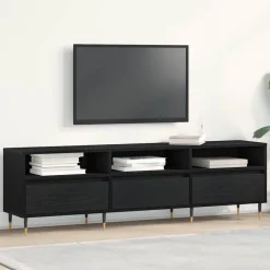 vidaXL TV-skåp med låda Svart Ek 150 x 30 x 44,5 cm Konstruerat trä