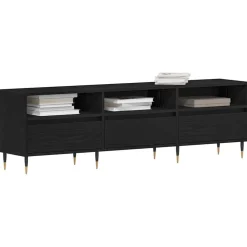 vidaXL TV-skåp med låda Svart Ek 150 x 30 x 44,5 cm Konstruerat trä
