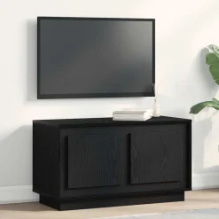 vidaXL TV-skåp 80 x 35 x 45 cm Konstruerat trä Svart ek