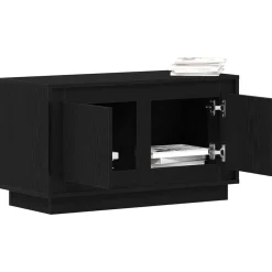 vidaXL TV-skåp 80 x 35 x 45 cm Konstruerat trä Svart ek