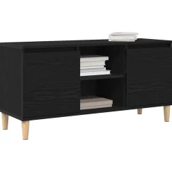 Clearance vidaXL TV-skåp 102 x 35 x 50 cm Konstruerat trä Svart ek