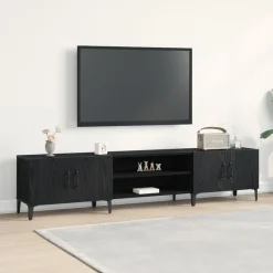 vidaXL TV-skåp Svart Ek 180 x 31,5 x 40 cm Konstruerat trä