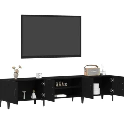 vidaXL TV-skåp Svart Ek 180 x 31,5 x 40 cm Konstruerat trä