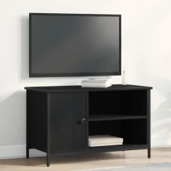 vidaXL TV-skåp Svart ek 80 x 40 x 50 cm Konstruerat trä
