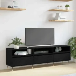 vidaXL TV-skåp Svart Ek 150 x 30 x 45 cm Konstruerat trä