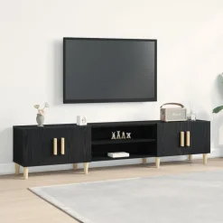 Discount vidaXL TV-skåp 180 x 31,5 x 40 cm Konstruerat trä Svart ek