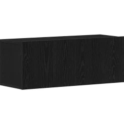 vidaXL TV-skåp Väggmonterad 80 x 30 x 30 cm Konstruerat trä Svart ek