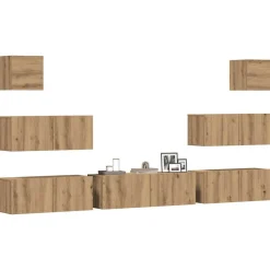 Clearance vidaXL TV-skåp väggmonterat 7 delar konstruerat trä artisan ek