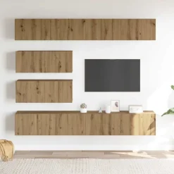 vidaXL TV-skåp väggmonterat 6 delar artisan ek konstruerat trä