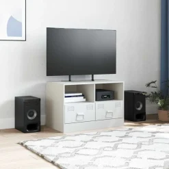 vidaXL TV-skåp vit 67x39x44 cm stål