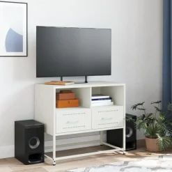 Outlet vidaXL TV-skåp 68x39x60,5 cm stål Vit