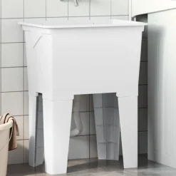 vidaXL Tvättbalja vit 59x41x75 cm harts