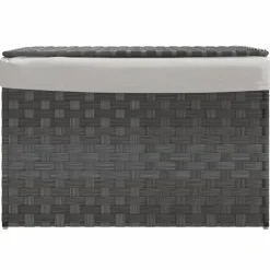 vidaXL Tvättkorg med lock 55,5x35x34 cm konstrotting Grå