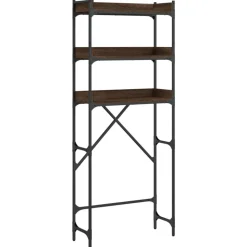vidaXL Tvättmaskinhylla brun ek 67x25x163 cm konstruerat trä